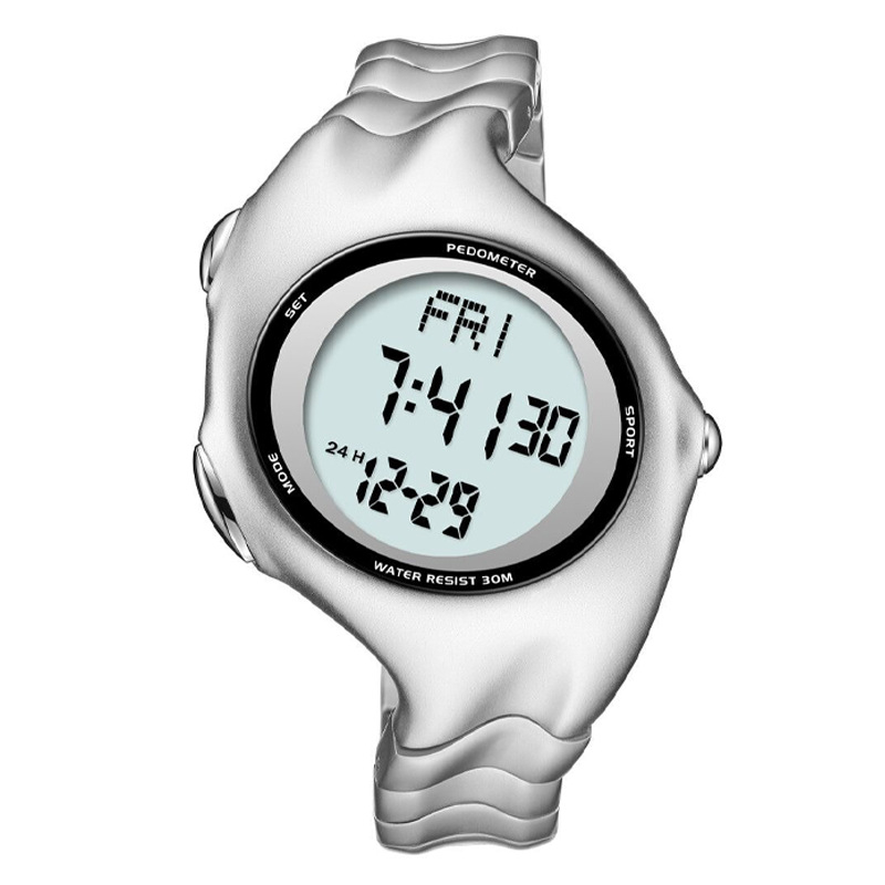 Ceas electronic – Alarmă iluminată 12/24h, Afișaj numeric, Pentru studenți, Mișcare electronică, Cadran în formă de romb