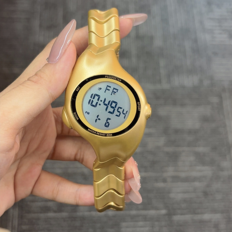 Ceas electronic – Alarmă iluminată 12/24h, Afișaj numeric, Pentru studenți, Mișcare electronică, Cadran în formă de romb