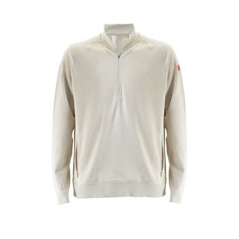 Alapréteg edzéshez fél-zip felső, álló gallér, laza szabás, hosszú ujjú, oldalsó cipzáras zsebek