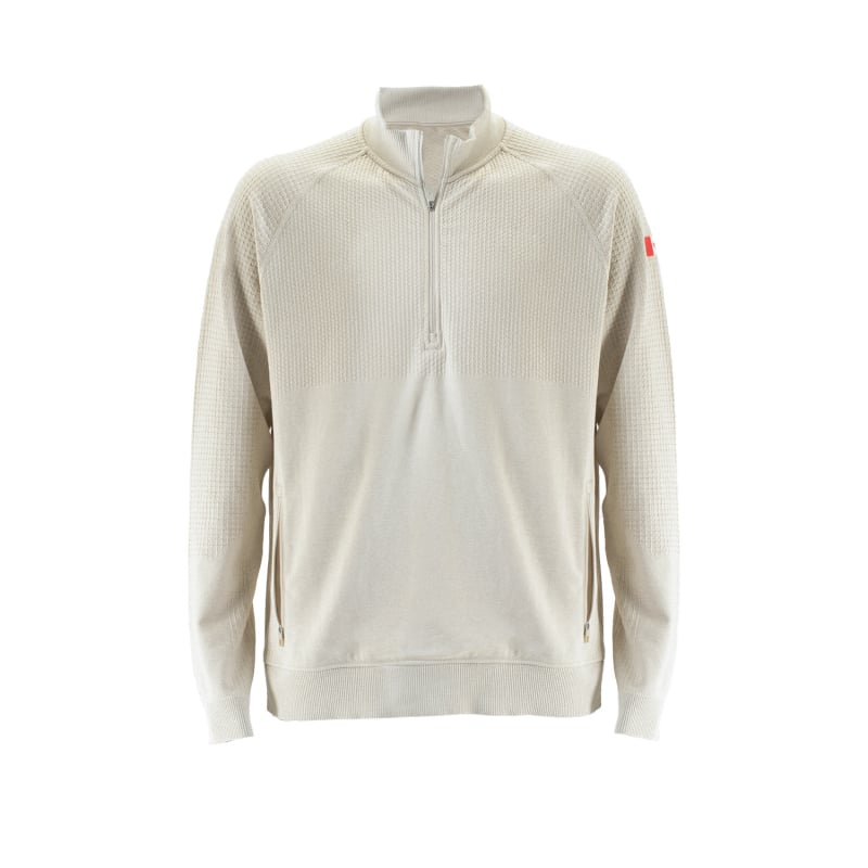 Alapréteg edzéshez fél-zip felső, álló gallér, laza szabás, hosszú ujjú, oldalsó cipzáras zsebek