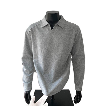 Muška dukserica s ovratnikom tipa lapel, dugi rukav, pulover stil, jesen 2025