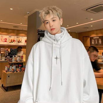 Hooded flis dukserica s kapuljom i la-pel ovratnikom, poliester vlakno 51–70%, fleksi unutarnji sloj, širok kroj