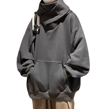 Muški oversized hoodie s kapuljačom i rolkom, 100% poliester, težina 250–300 g/m², dugi rukavi
