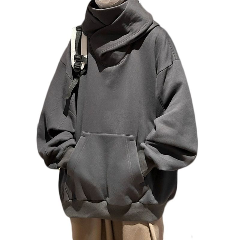 Muški oversized hoodie s kapuljačom i rolkom, 100% poliester, težina 250–300 g/m², dugi rukavi