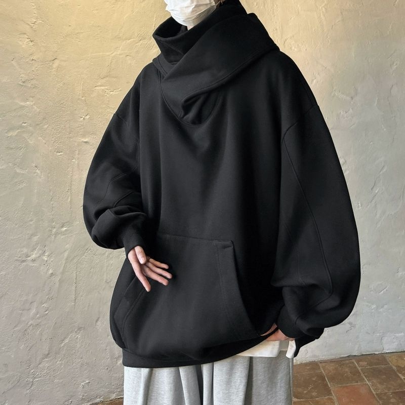 Muški oversized hoodie s kapuljačom i rolkom, 100% poliester, težina 250–300 g/m², dugi rukavi