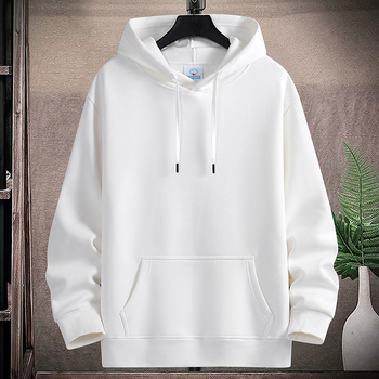 Muški pamukasti hoodie s kapuljom, V-izrez, debeli materijal, bočne džepove