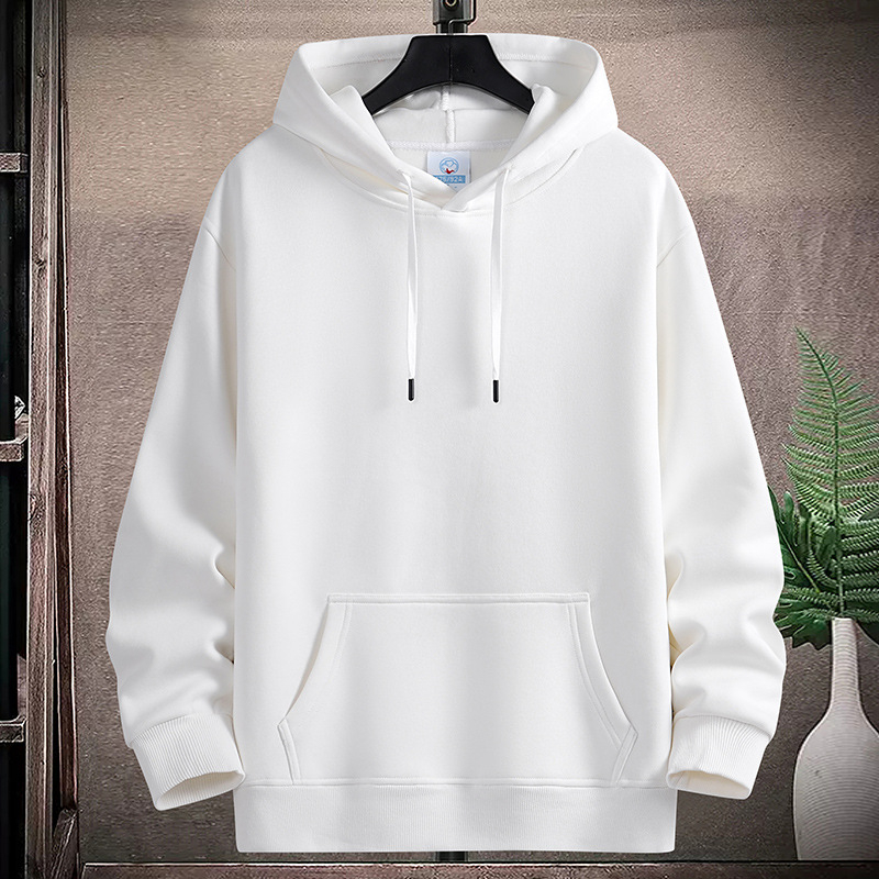 Muški pamukasti hoodie s kapuljom, V-izrez, debeli materijal, bočne džepove