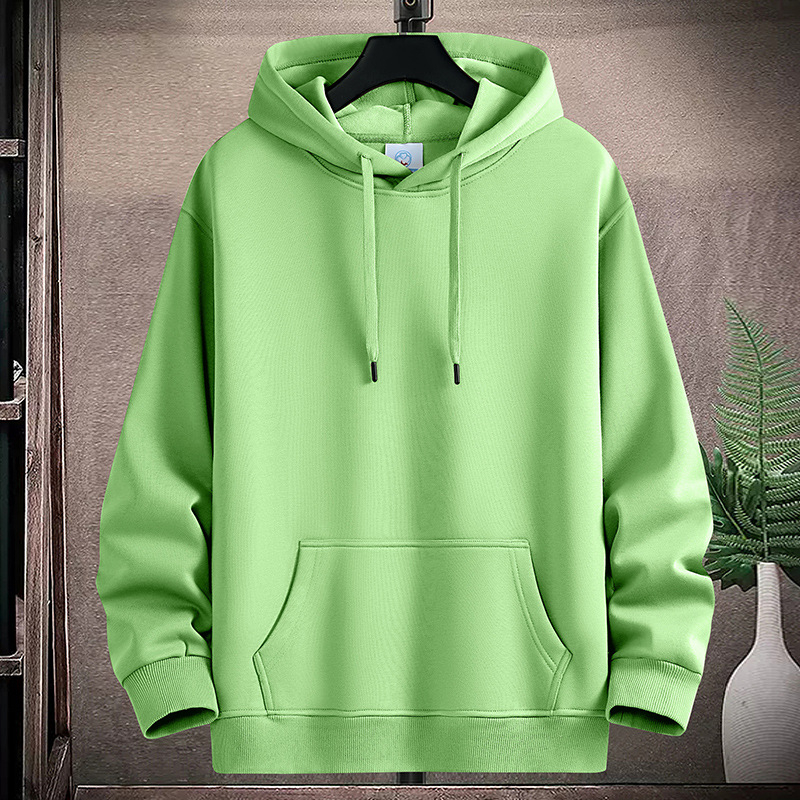 Muški pamukasti hoodie s kapuljom, V-izrez, debeli materijal, bočne džepove