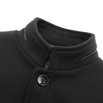 Ανδρικό Zhongshan σακάκι από μαλλί, με σταθερό γιακά, μονόκουμπωτο, παχύτερο χειμερινό εξωτερικό ένδυμα, μονόχρωμο