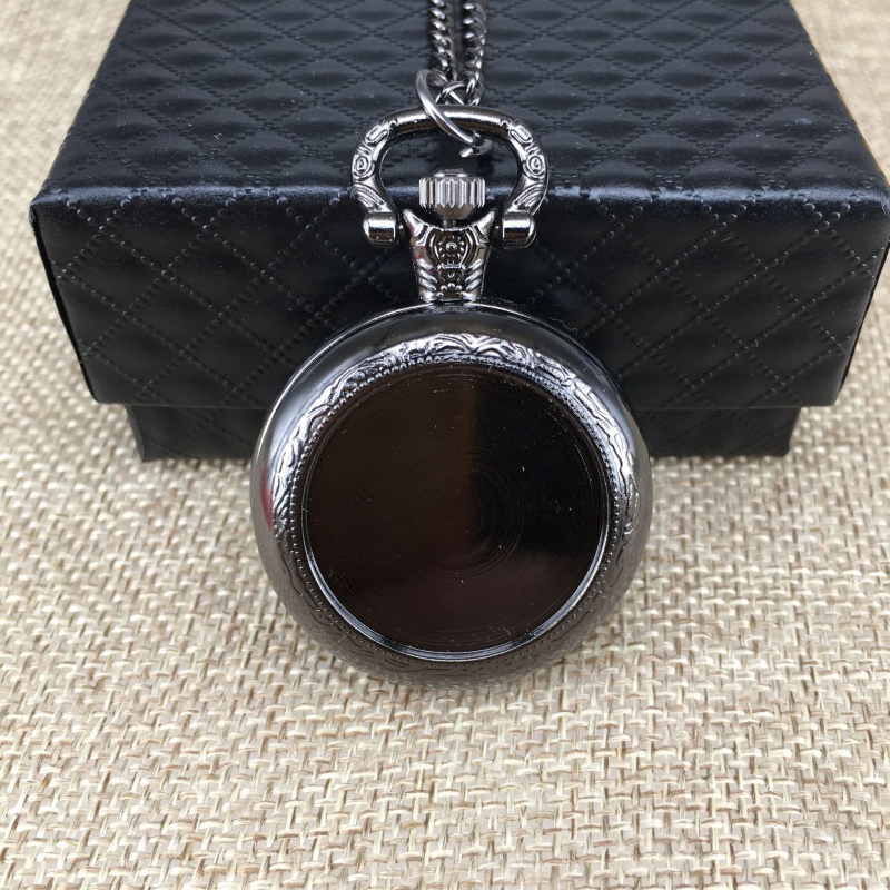 Retro zsebóra flip-fedel – DIY nyakláncóra, gyerekeknek és diákoknak, kvarc meghajtású, 35 mm számlap, 13 mm vastagság, ötvözet tokkal