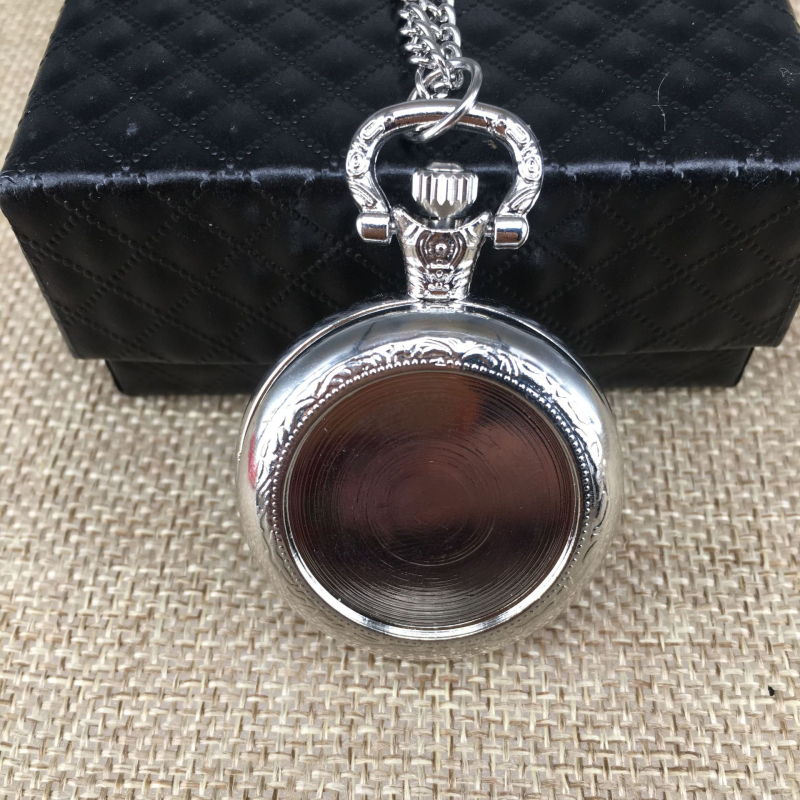 Retro zsebóra flip-fedel – DIY nyakláncóra, gyerekeknek és diákoknak, kvarc meghajtású, 35 mm számlap, 13 mm vastagság, ötvözet tokkal