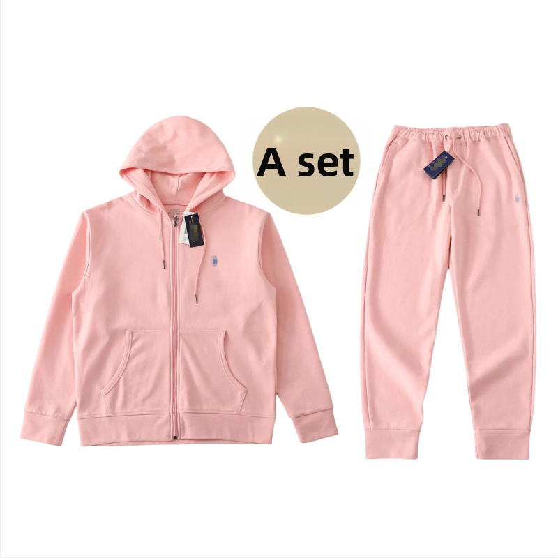 Pamučna dukserica s kapuljom, izvezen logom ponija, prednji zip, za proljeće i jesen