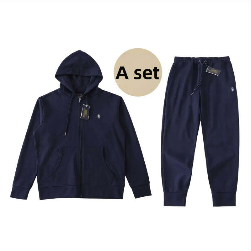 Pamučna dukserica s kapuljom, izvezen logom ponija, prednji zip, za proljeće i jesen