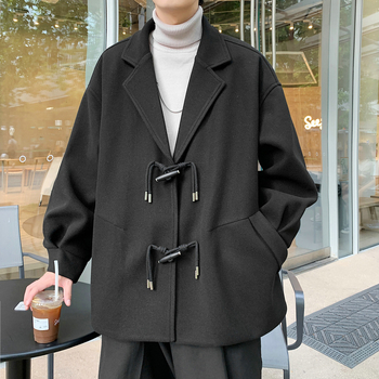 Kabát, koreai stílus, laza szabás, egyrészes záródás, gallér, pamutkeverék anyag