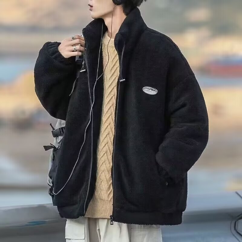 Muška pamučna jakna u japanskom Cityboy stilu, debela flis podstava, zimna jakna sa stojećim ovratnikom