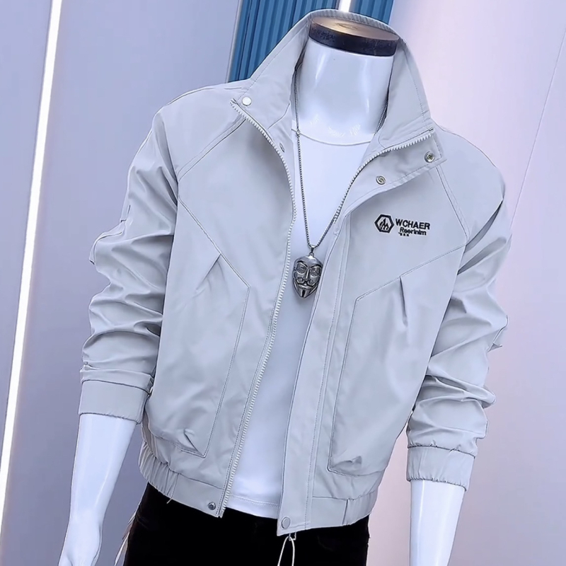 Vanjska jakna s stojećim ovratnikom i raglan rukavima (slim fit, kapuljača, tanak materijal)