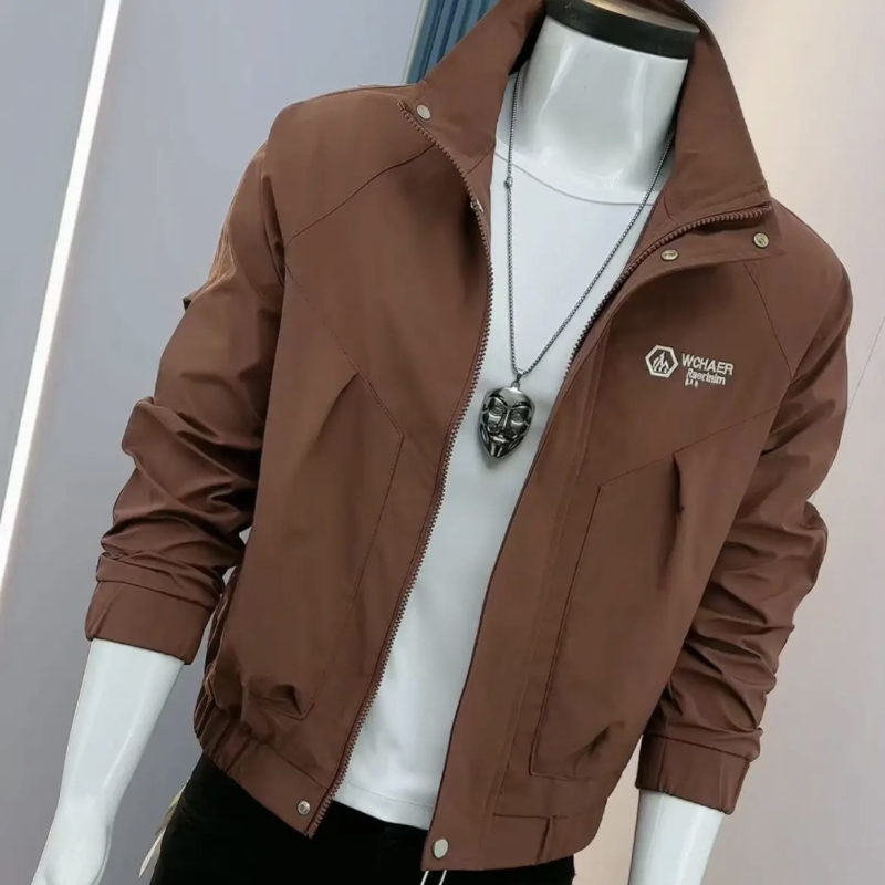 Vanjska jakna s stojećim ovratnikom i raglan rukavima (slim fit, kapuljača, tanak materijal)