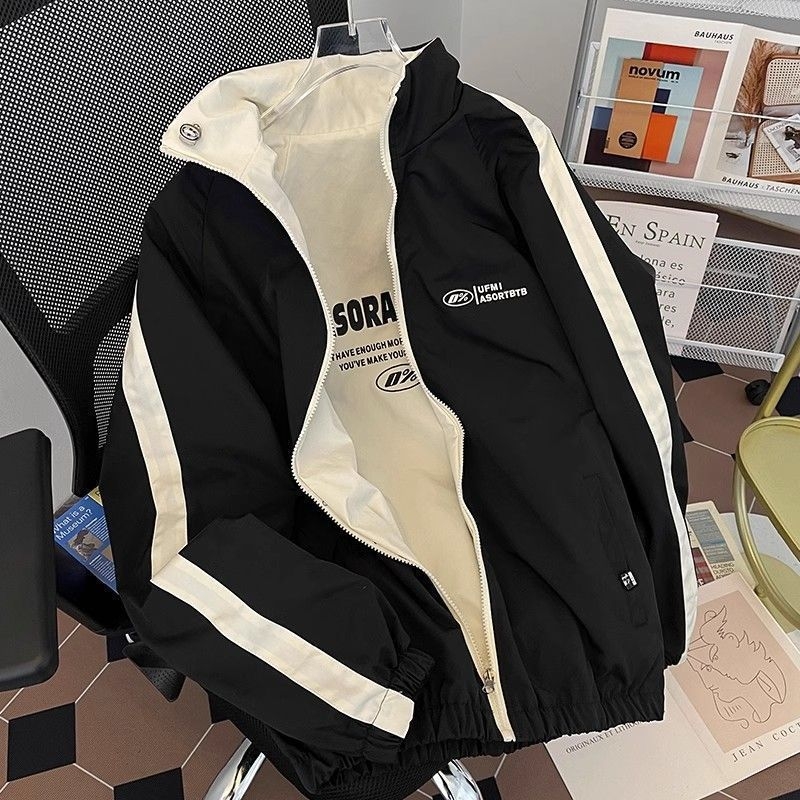 Dvostruka vodootporna jakna za proljeće i jesen, labav kroj, unisex, s stojećim ovratnikom