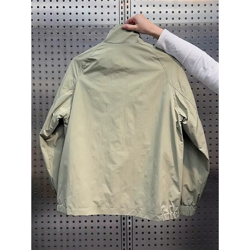 Muška jakna s ovratnikom rever, zatvaranje na zip, slim fit, poliester, jesensko nošenje