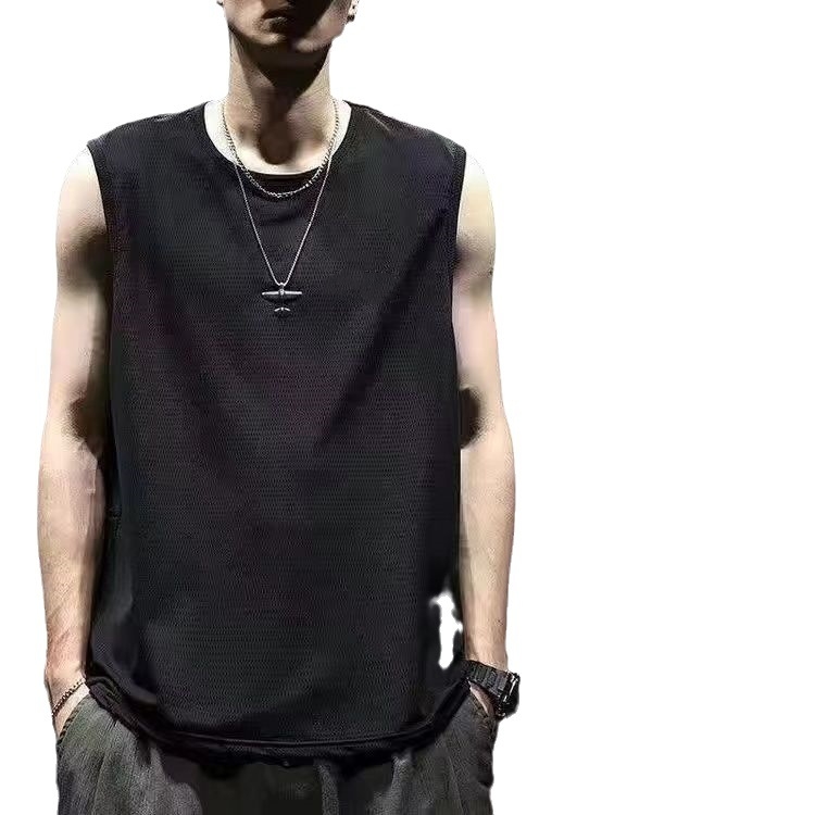 Muški tank top od Ice Silk, ljeto, brzo sušeći materijal, slobodan kroj, za košarku i fitness