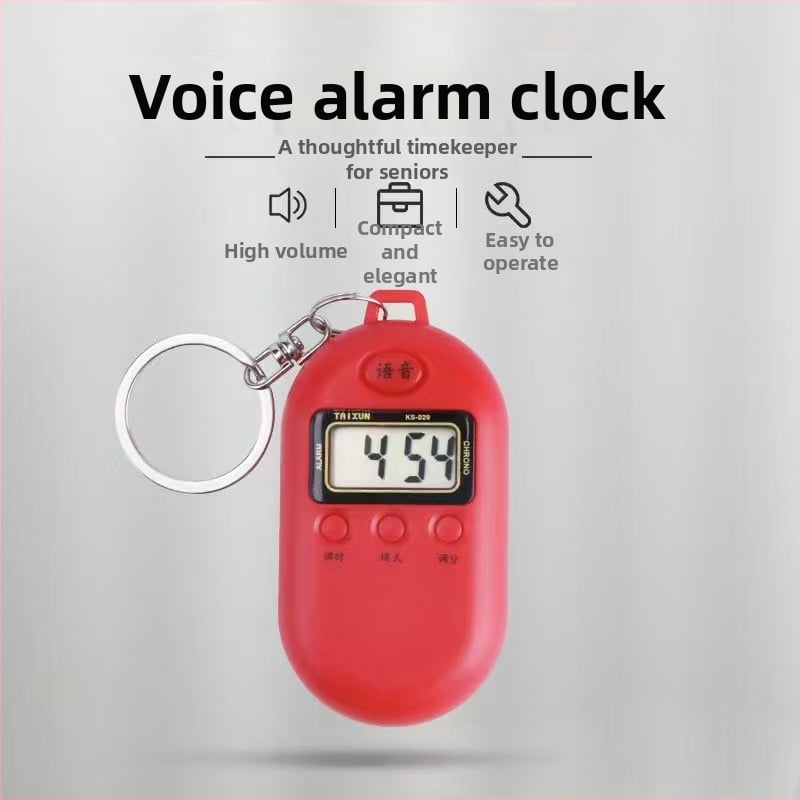 Elektroniskais pulkstenis vecākiem ar skaļo balsi un taustes vadību, digitālais displejs, ovāls ciparnīca, plastmasas korpuss