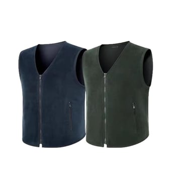Radna vesta s V izrezom, prednji zip, četkan fleece, 85% poliesterska smjesa, podstava od akrila