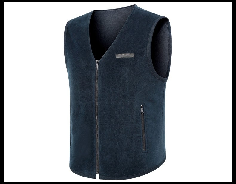 Radna vesta s V izrezom, prednji zip, četkan fleece, 85% poliesterska smjesa, podstava od akrila