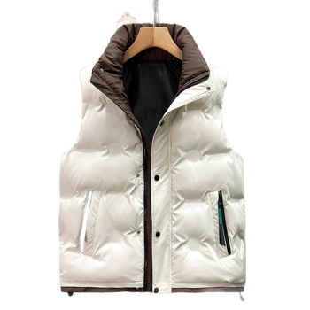 Muška debela pamučna vesta za jesen-zimu, ležeran stil, bočni džepovi