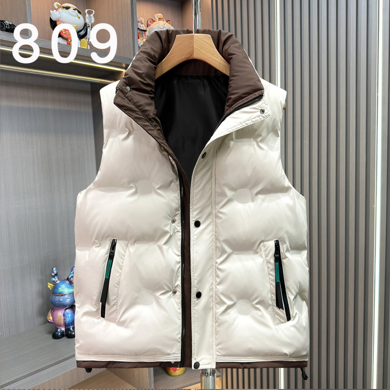 Muška debela pamučna vesta za jesen-zimu, ležeran stil, bočni džepovi