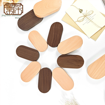 Koka displeja bāze figūrām – ovāla beech koka pamatne, mūsdienīgs minimālisma stils, zīmols Jingsen