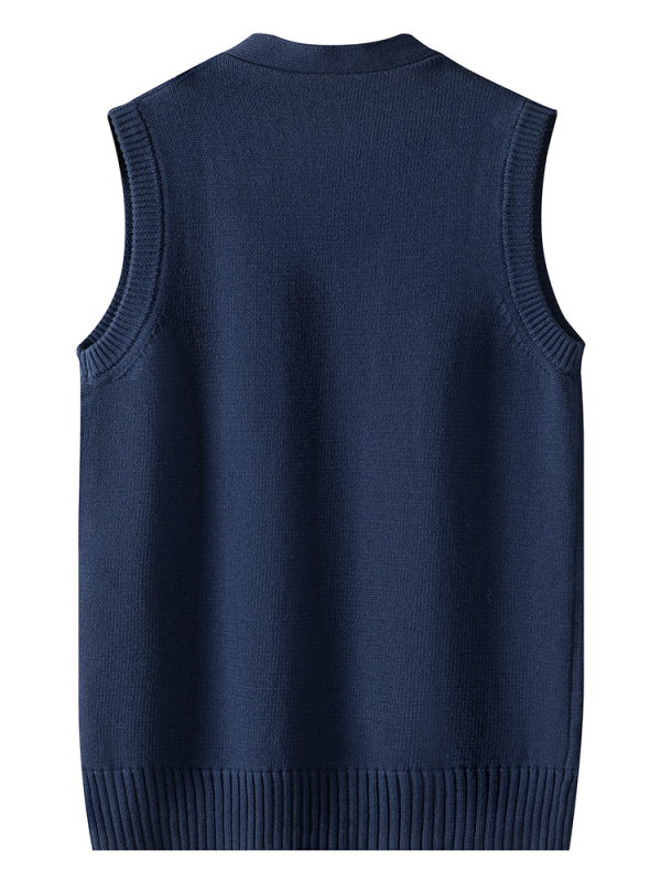 Vestă cardigan tricotată pentru bărbați – 100% bumbac, jacquard, deschidere în față, croială slim, primăvară-toamnă