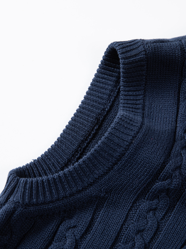 Vestă cardigan tricotată pentru bărbați – 100% bumbac, jacquard, deschidere în față, croială slim, primăvară-toamnă