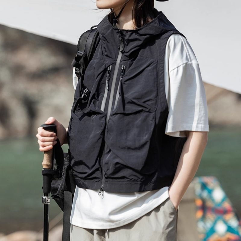 Unisex pamučna veste s kapuljom – lagan kroj, dvostruko kopčanje, 3D džepovi, za sve sezone