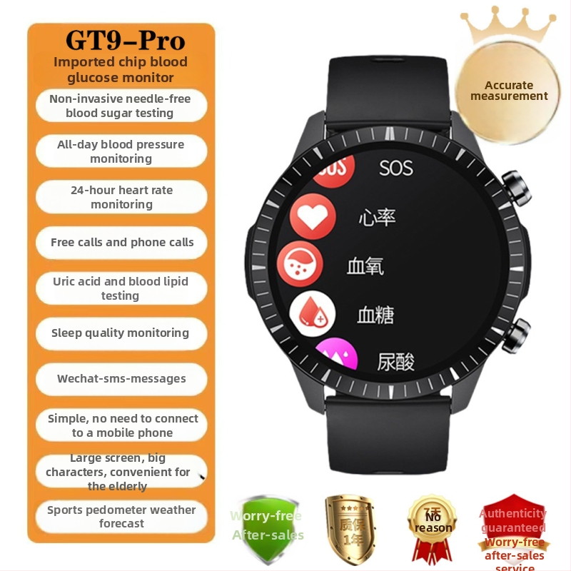 GT9 smartwatch impermeabil cu monitorizare ritm cardiac, tensiune arterială, oxigen în sânge și monitorizare a somnului