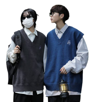 Gilet bez rukava za majicu, opušten kroj, poliester vlakno, prav rub, zima