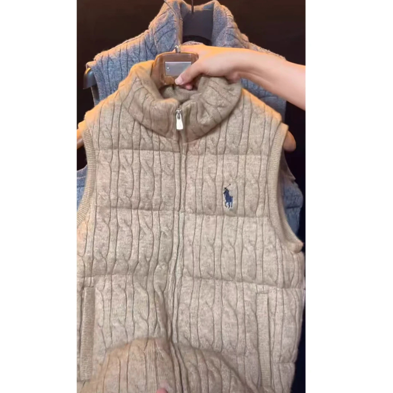 Muški vintage prsluk s kapuljačom, stojeći ovratnik, zatvarač, širok kroj, zimska tkanina