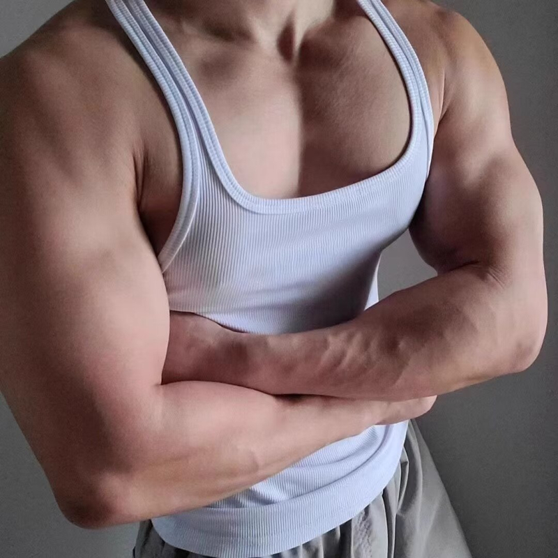 Majica bez rukava - prilagođena silueta, jednofarbni uzorak, combed pamuk 65%, bez glačanja