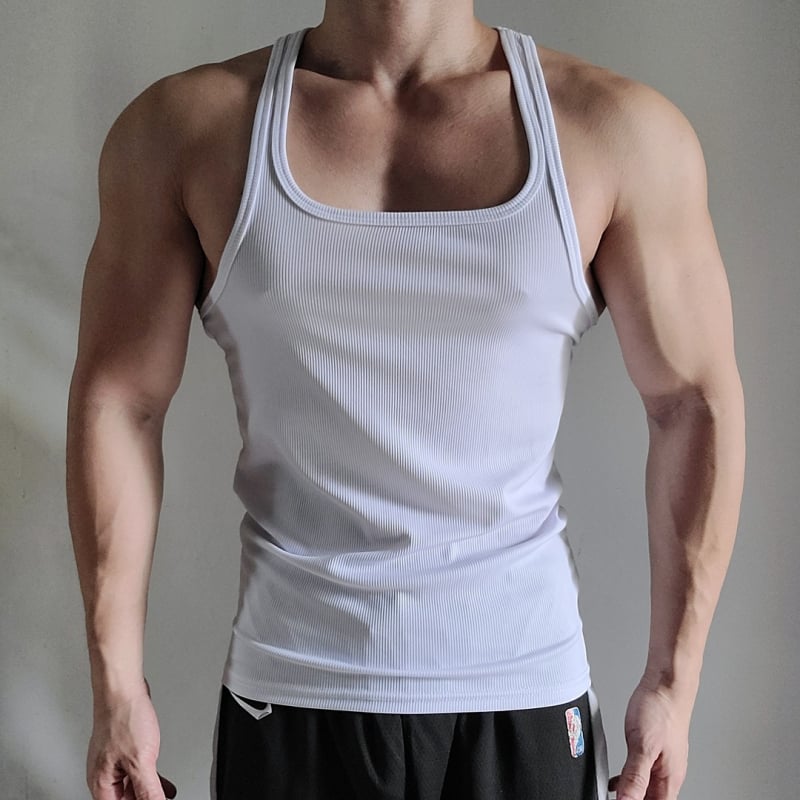 Majica bez rukava - prilagođena silueta, jednofarbni uzorak, combed pamuk 65%, bez glačanja