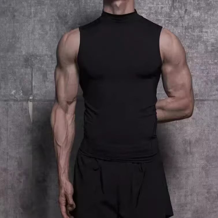 Muški bezruk potkošulja za trening, poliester koji brzo suši, labav kroj, bočni džepovi, ljetni trening top