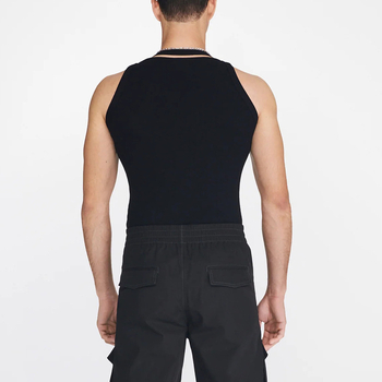 Muški bezrukavni T-shirt vest, opuštena silueta, poliester 80%, karikaturalni uzorak, retro stil