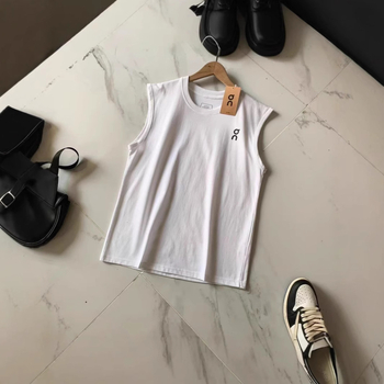 Bezruka sportska vest, materijal od pamuka-mješavina (80.5% pamuk, 19.5% elastan), prilagodljiv kroj, jednobojna, jacquard detalji, džep s umetnutim džepom