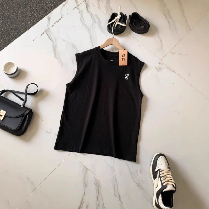 Bezruka sportska vest, materijal od pamuka-mješavina (80.5% pamuk, 19.5% elastan), prilagodljiv kroj, jednobojna, jacquard detalji, džep s umetnutim džepom