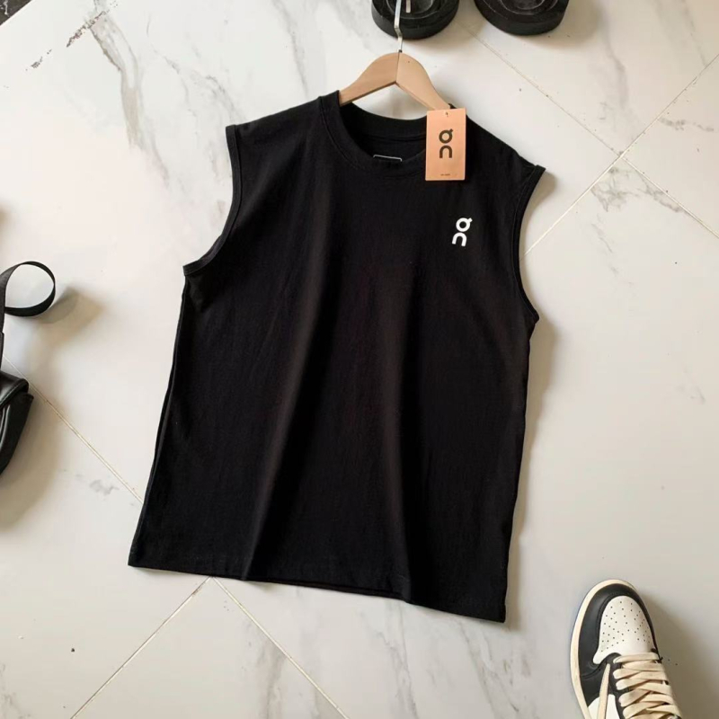 Bezruka sportska vest, materijal od pamuka-mješavina (80.5% pamuk, 19.5% elastan), prilagodljiv kroj, jednobojna, jacquard detalji, džep s umetnutim džepom