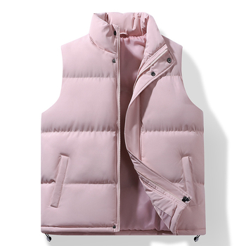 Vyrinė medvilninė liemenė be rankovių su stovinčia apykakle, fliso pamušalas, storas šiltas, šoninės kišenės, užtrauktukas