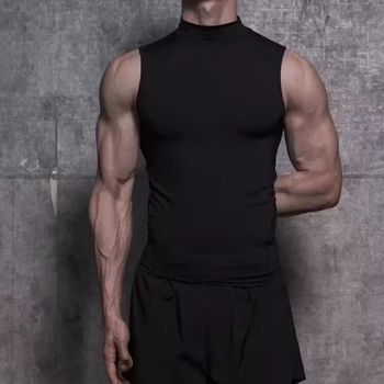 Muški T-shirt vest od poliestera (78%), tanak materijal, slobodan kroj, ljeto, bočni džepovi