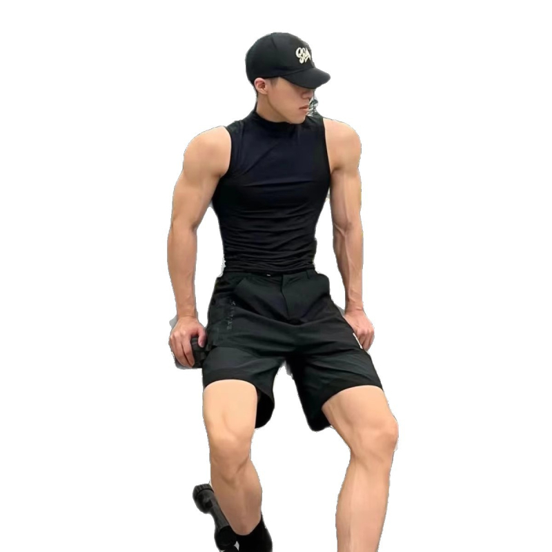 Muški T-shirt vest od poliestera (78%), tanak materijal, slobodan kroj, ljeto, bočni džepovi