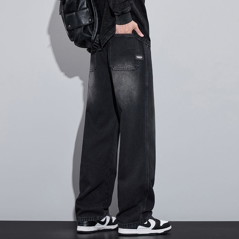 Jeanși pentru adolescenți băieți, iarnă, căptușeală din fleece, croială dreaptă, talie medie, fermoar