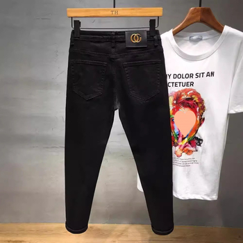 Muške traperice Slim-fit ravnog kroja, flis podstava za toplinu, 60% pamuk, srednji pojas, kopčano zatvaranje, za proljeće i jesen