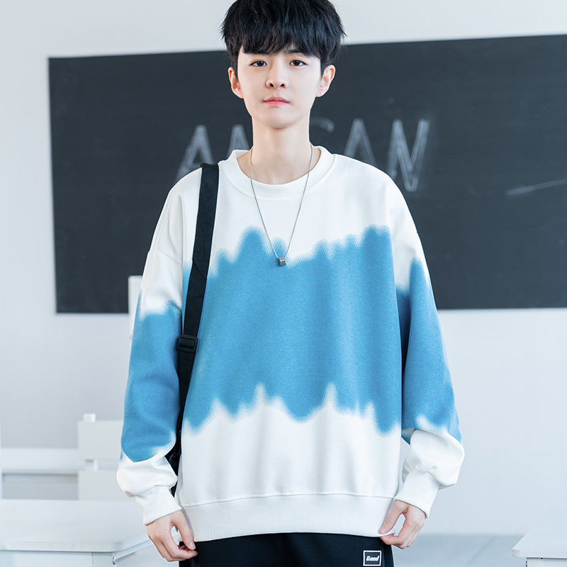 Muški džemper s okruglim izrezom za proljeće, dugi rukavi, standardni kroj, svakodnevni stil