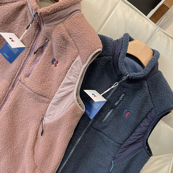 Vyriski fleece liemenė su stoju kaklu, užtrauktukas, storas audinys, kontrastingas raštas